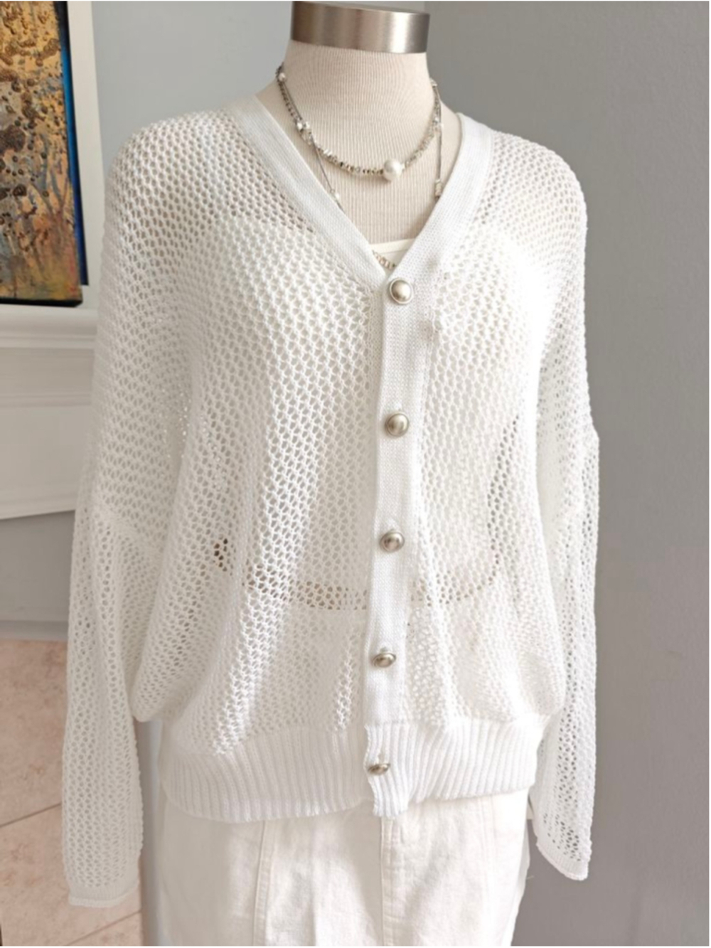 Oversized Open-Knit Cardigan | Lightweight Layering Piece